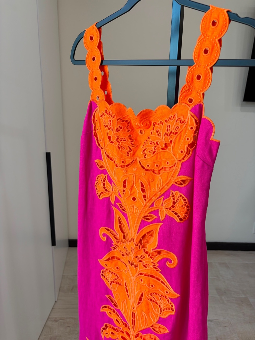 Farm Rio Pink Cutwork Midi Dress - Picture 8 of 10